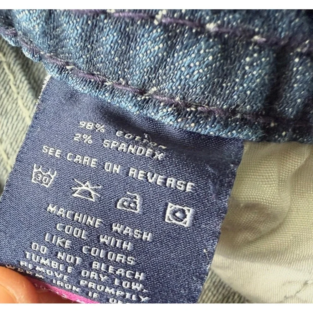 Vigoss The New York Short Denim Shorts Medium Wash Stitch Embellished size 3/4